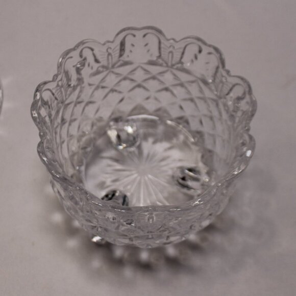 Vintage Bohemia Crystal Butterfly Covered Dish Czech Republic Footed Hand Cut - Picture 7 of 13